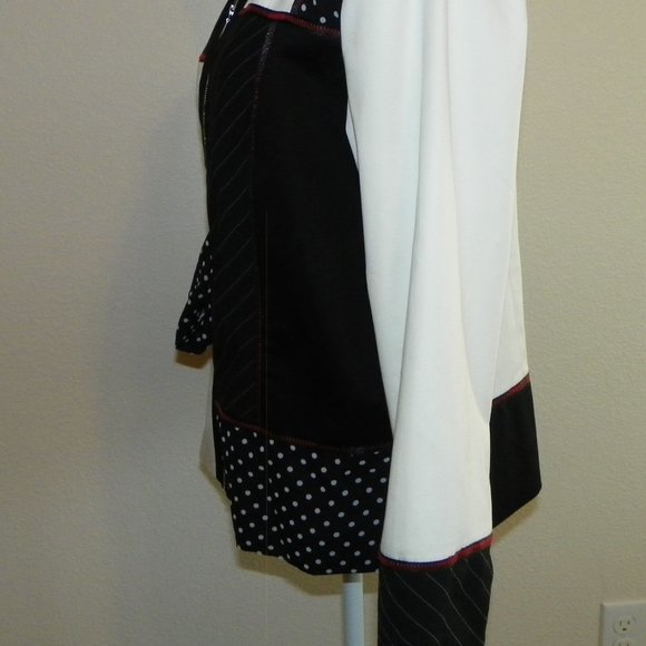 Light Lined Jacket Black White Women Lg - Picture 3 of 16